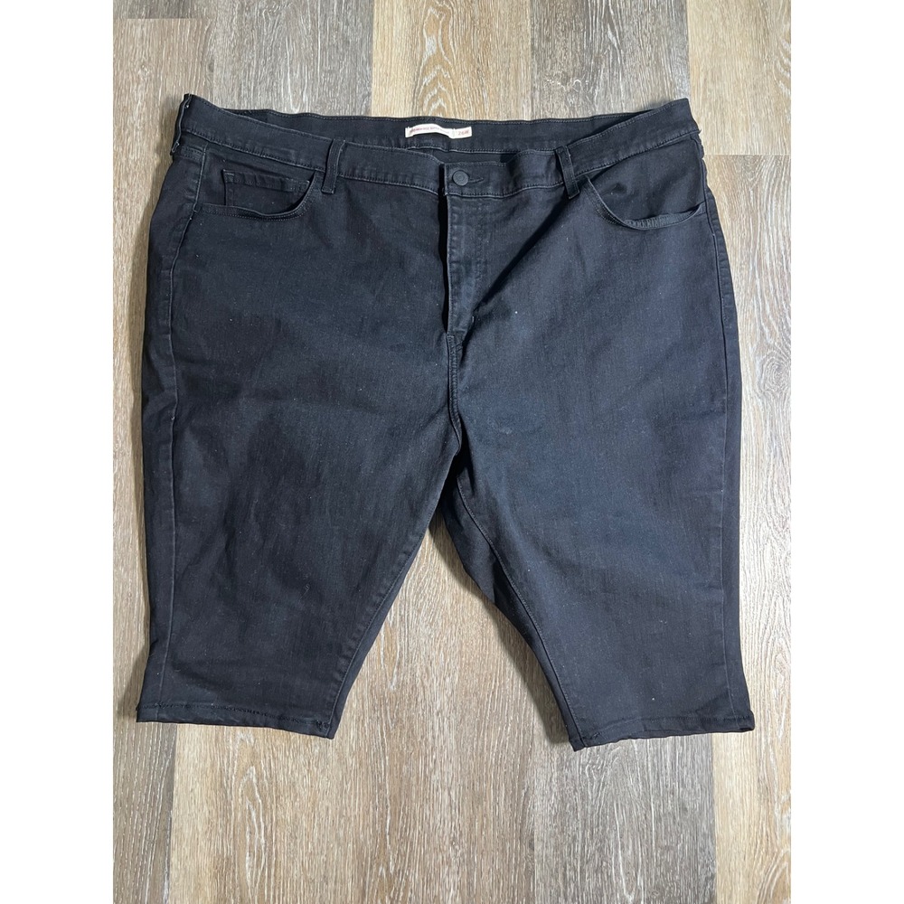 Levis 720 High Rise Super Skinny Shorts Womens 26W Black Good Bermuda‎ Denim